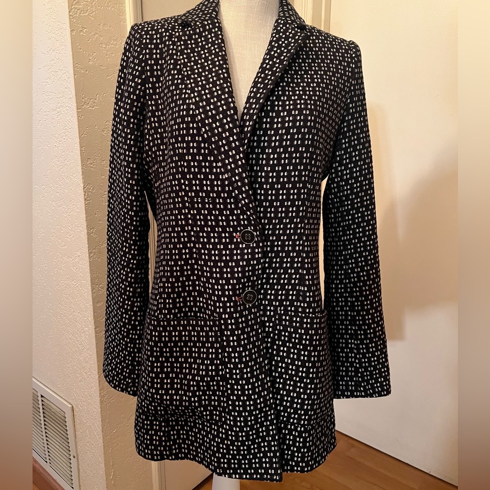 Anthropologie Black and White Tailored Blazer